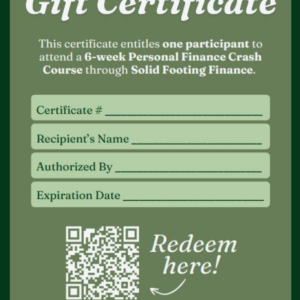 Crash Course Gift Certificate